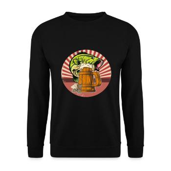 Barsch und Bier - Unisex Pullover - Schwarz - Vorne - Alina (178cm) & Michal (187cm)