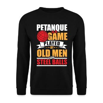 Petanque für einen Boule Spieler - Sweat-shirt Unisexe - noir - Devant - Alina (178cm) & Michal (187cm)