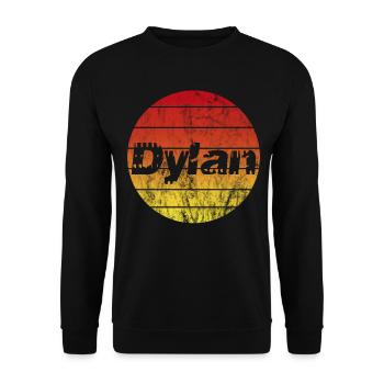 Name Dylan at sunset Vintage sun - Unisex Sweatshirt - black - Front - Alina (178cm) & Michal (187cm)