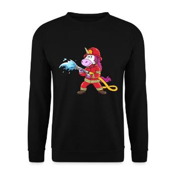 Lustiges Einhorn als Feuerwehrmann Design - Sweat-shirt Unisexe - noir - Devant - Alina (178cm) & Michal (187cm)