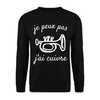 je peux pas j'ai cuivre - Sweat-shirt Unisexe - noir - Devant - Alina (178cm) & Michal (187cm)