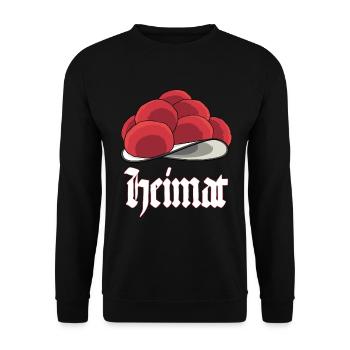 Bollenhut aus dem Schwarzwald ist Heimat Design - Unisex Pullover - Schwarz - Vorne - Alina (178cm) & Michal (187cm)