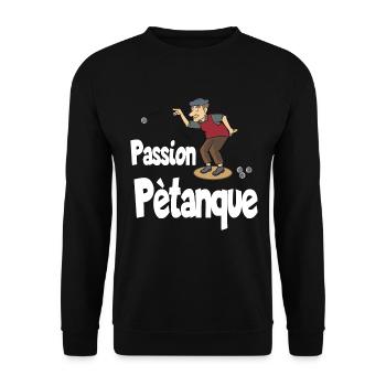 Franzose Petanque Kugel Spiel Design - Unisex Pullover - Schwarz - Vorne - Alina (178cm) & Michal (187cm)