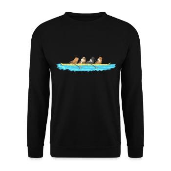 Drôle de cochons d'Inde dans un bateau - Sweat-shirt Unisexe - noir - Devant - Alina (178cm) & Michal (187cm)