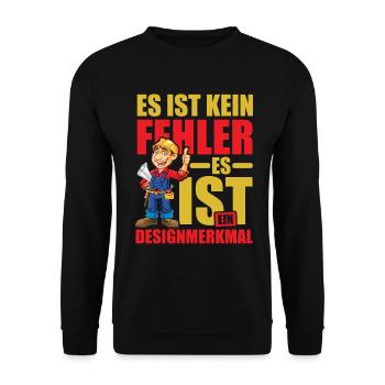 Es gibt keine Fehler es ist ein Designmerkmal - Unisex Pullover - Schwarz - Vorne - Alina (178cm) & Michal (187cm)