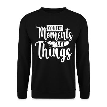 Collectionner des moments, pas des choses Randonnée en montagne - Sweat-shirt Unisexe - noir - Devant - Alina (178cm) & Michal (187cm)