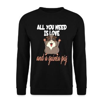 Conception d'amour et de cochons d'Inde - Sweat-shirt Unisexe - noir - Devant - Alina (178cm) & Michal (187cm)