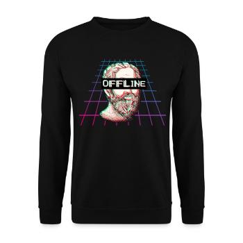 Plato Philosophy Vaporwave Offline Gift - Sweat-shirt Unisexe - noir - Devant - Alina (178cm) & Michal (187cm)