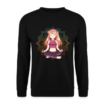 Meditation Mandala Yoga Namaste Yoga Girl Geschenk - Unisex Pullover - Schwarz - Vorne - Alina (178cm) & Michal (187cm)