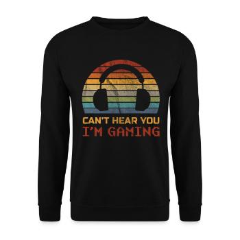I don't hear you I gamble retro gamer gift - Unisex Sweatshirt - black - Front - Alina (178cm) & Michal (187cm)