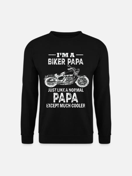 Biker Papa Motorrad Vintage Retro Geschenk Vater - Unisex Pullover - Schwarz