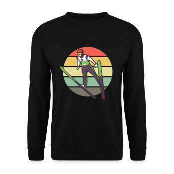 Ski jumping ski flying sunset ski jumper - Unisex Sweatshirt - black - Front - Alina (178cm) & Michal (187cm)