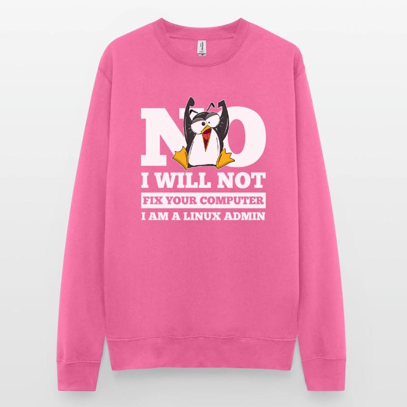 Linux SysAdmin Hacker Coder Penguin Computer Fix Unisex Sweatshirt