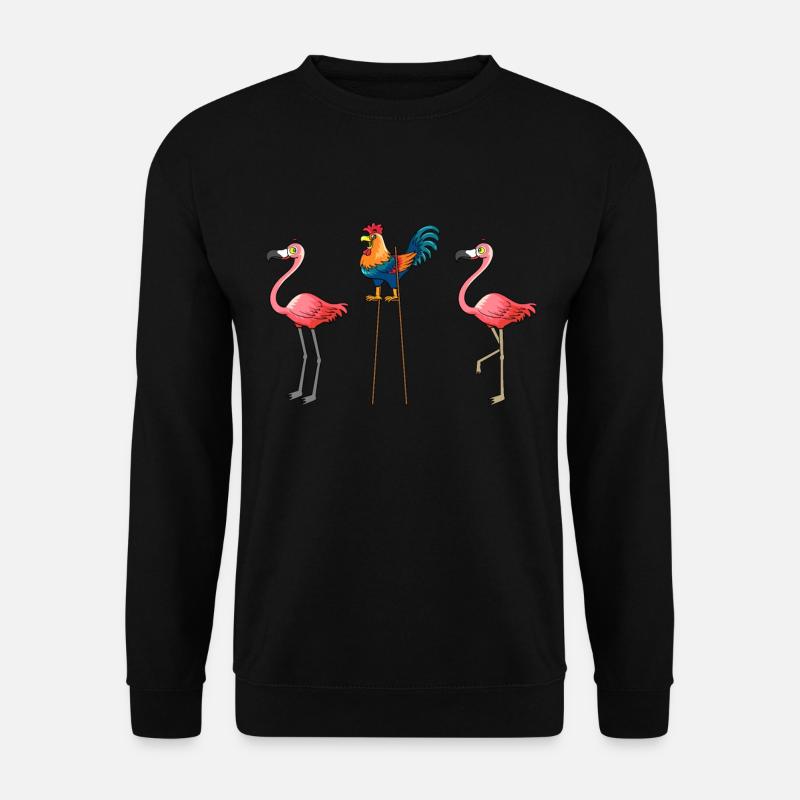 Lustiger Hahn als Flamingo getarnt - Unisex Pullover - Schwarz