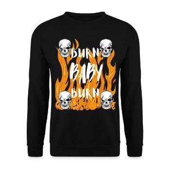 BURN BABY BURN! - Unisex Sweatshirt - black - Front - Alina (178cm) & Michal (187cm)