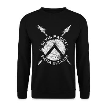 Si Vis Pacem Para Bellum - Sparta - Unisex Pullover - Schwarz - Vorne - Alina (178cm) & Michal (187cm)