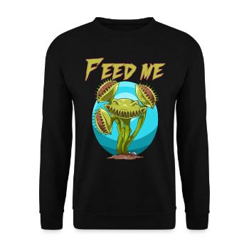 Nourris-moi Dionaea pour un amoureux des plantes et - Sweat-shirt Unisexe - noir - Devant - Alina (178cm) & Michal (187cm)