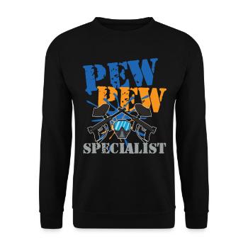 Paintball specialist for a paintball player - Unisex Sweatshirt - black - Front - Alina (178cm) & Michal (187cm)