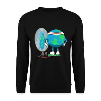 Terre plate de forme physique de globe terrestre de régime drôle - Sweat-shirt Unisexe - noir - Devant - Alina (178cm) & Michal (187cm)
