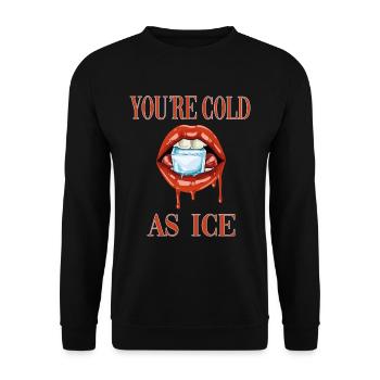 Sensual lips lipstick ice cubes - Unisex Sweatshirt - black - Front - Alina (178cm) & Michal (187cm)