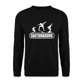 Skateboarder Skateboarder Skateboarder - Unisex Pullover - Schwarz - Vorne - Alina (178cm) & Michal (187cm)