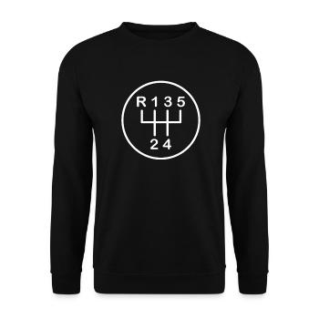 Getriebe 5 Gang - Unisex Pullover - Schwarz - Vorne - Alina (178cm) & Michal (187cm)