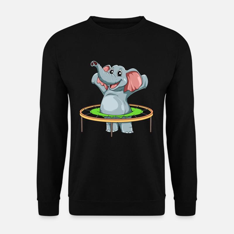 Funny elephant trampoline jumping - Unisex Sweatshirt - black
