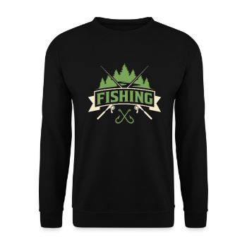 fishing fish fisher design - Unisex Sweatshirt - black - Front - Alina (178cm) & Michal (187cm)