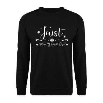 Meine Wohlfühl-Oase - Insel Juist - Unisex Pullover - Schwarz - Vorne - Alina (178cm) & Michal (187cm)
