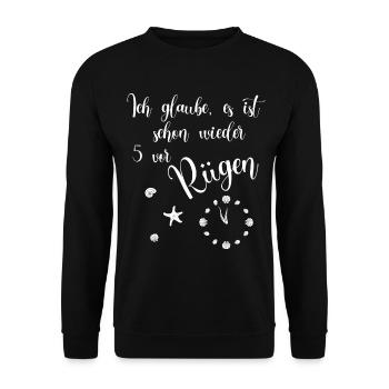 Ich glaube es ist schon wieder 5 vor Rügen - Unisex Pullover - Schwarz - Vorne - Alina (178cm) & Michal (187cm)