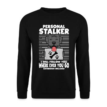 Pitbull Besitzer Lustiges Geschenk - Unisex Pullover - Schwarz - Vorne - Alina (178cm) & Michal (187cm)