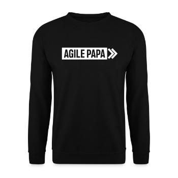 Scrum Master - Agile Papa - Unisex Pullover - Schwarz - Vorne - Alina (178cm) & Michal (187cm)
