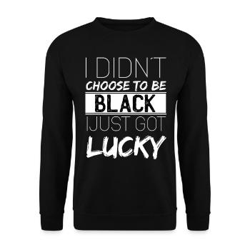 Black Lives Matter BLM - Unisex Pullover - Schwarz - Vorne - Alina (178cm) & Michal (187cm)