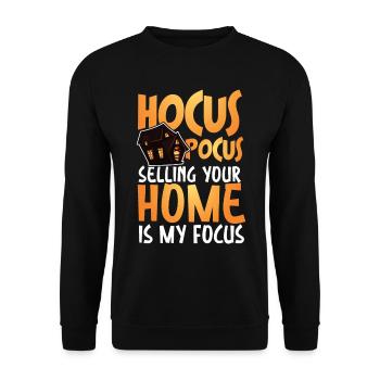 Hocus Pocus Selling Your Home Is My Focus - Unisex Pullover - Schwarz - Vorne - Alina (178cm) & Michal (187cm)