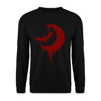 flying bat and moon - Unisex Sweatshirt - black - Front - Alina (178cm) & Michal (187cm)