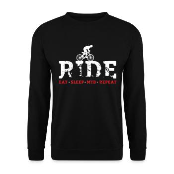 Mountain Bike MTB Retro Mountain Bike - Unisex Pullover - Schwarz - Vorne - Alina (178cm) & Michal (187cm)