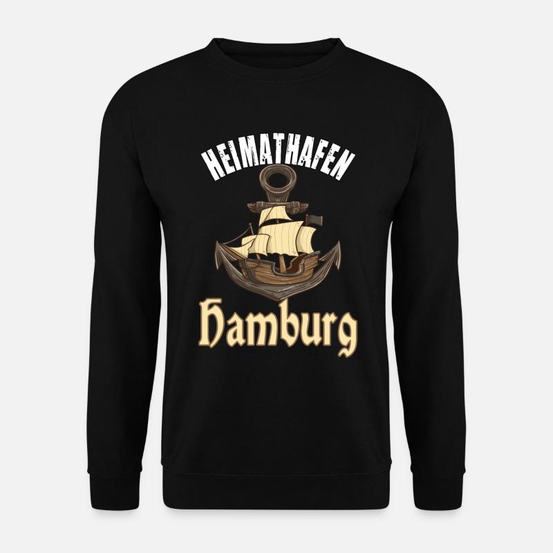 Heimathafen Hamburg Segelschiff - Unisex Pullover - Schwarz