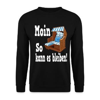Moin So Kann Es Bleiben - Unisex Pullover - Schwarz - Vorne - Alina (178cm) & Michal (187cm)