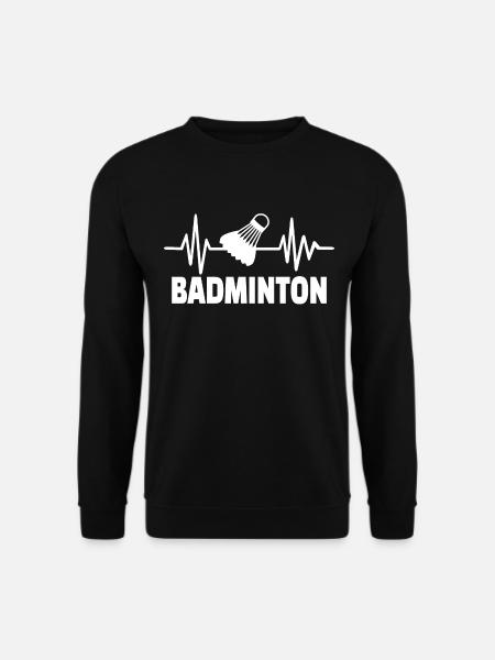 Badminton Sport Heartbeat Love - Unisex Pullover - Schwarz