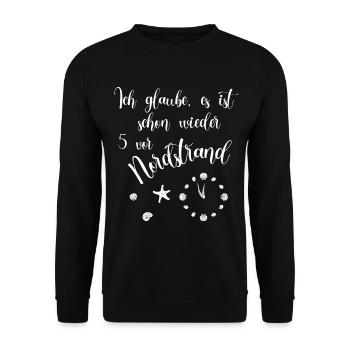Ich glaube es ist schon wieder 5 vor Nordstrand - Unisex Pullover - Schwarz - Vorne - Alina (178cm) & Michal (187cm)