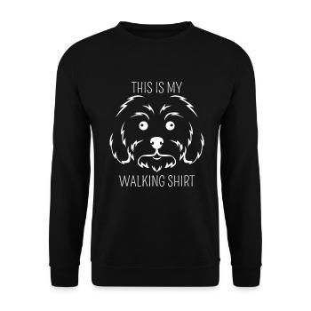 Hundespaziergang Shirt Malteser - Unisex Pullover - Schwarz - Vorne - Alina (178cm) & Michal (187cm)