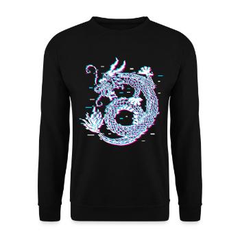 Japanese Dragon Vaporwave Aesthetic cadeau - Sweat-shirt Unisexe - noir - Devant - Alina (178cm) & Michal (187cm)