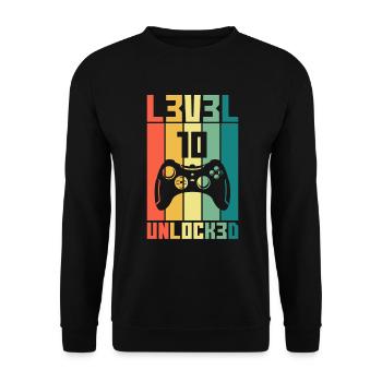 Level 10 Unlocked Gambler 10 Birthday Gift - Unisex Sweatshirt - black - Front - Alina (178cm) & Michal (187cm)