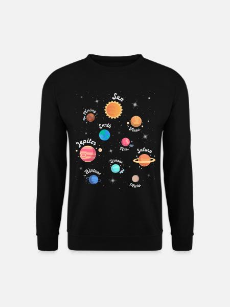 Kinder Sonnensystem Planeten Weltraum Wissen - Unisex Pullover - Schwarz