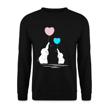 elefant elefanten baby geburt geschenk - Unisex Pullover - Schwarz - Vorne - Alina (178cm) & Michal (187cm)
