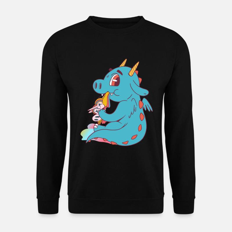Drache letzer Einhorn Geschenk - Unisex Pullover - Schwarz