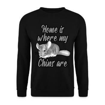 Home is where my Chins are - Sweat-shirt Unisexe - noir - Devant - Alina (178cm) & Michal (187cm)
