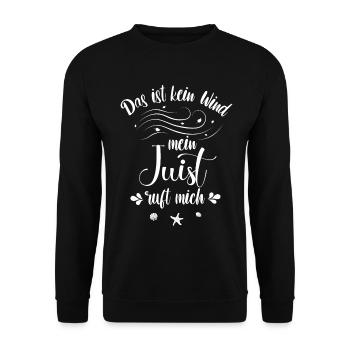 Das ist kein Wind - mein Juist ruft mich - Unisex Pullover - Schwarz - Vorne - Alina (178cm) & Michal (187cm)