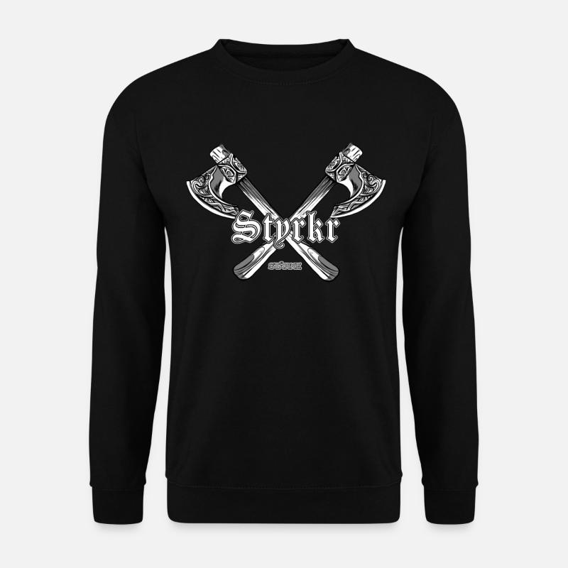 Stärke auf Altnordisch - Germanisch - Unisex Pullover - Schwarz