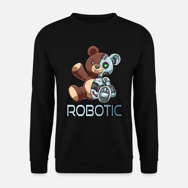 Lustiges Bär Roboter Robotic Kuscheln Cyborg - Unisex Pullover - Schwarz